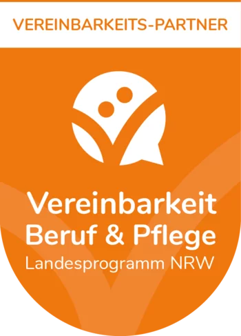 Siegel Vereinbarkeits-Partner „Vereinbarkeit Beruf & Pflege“ Logo: Vereinbarkeits-Partner „Vereinbarkeit Beruf & Pflege“